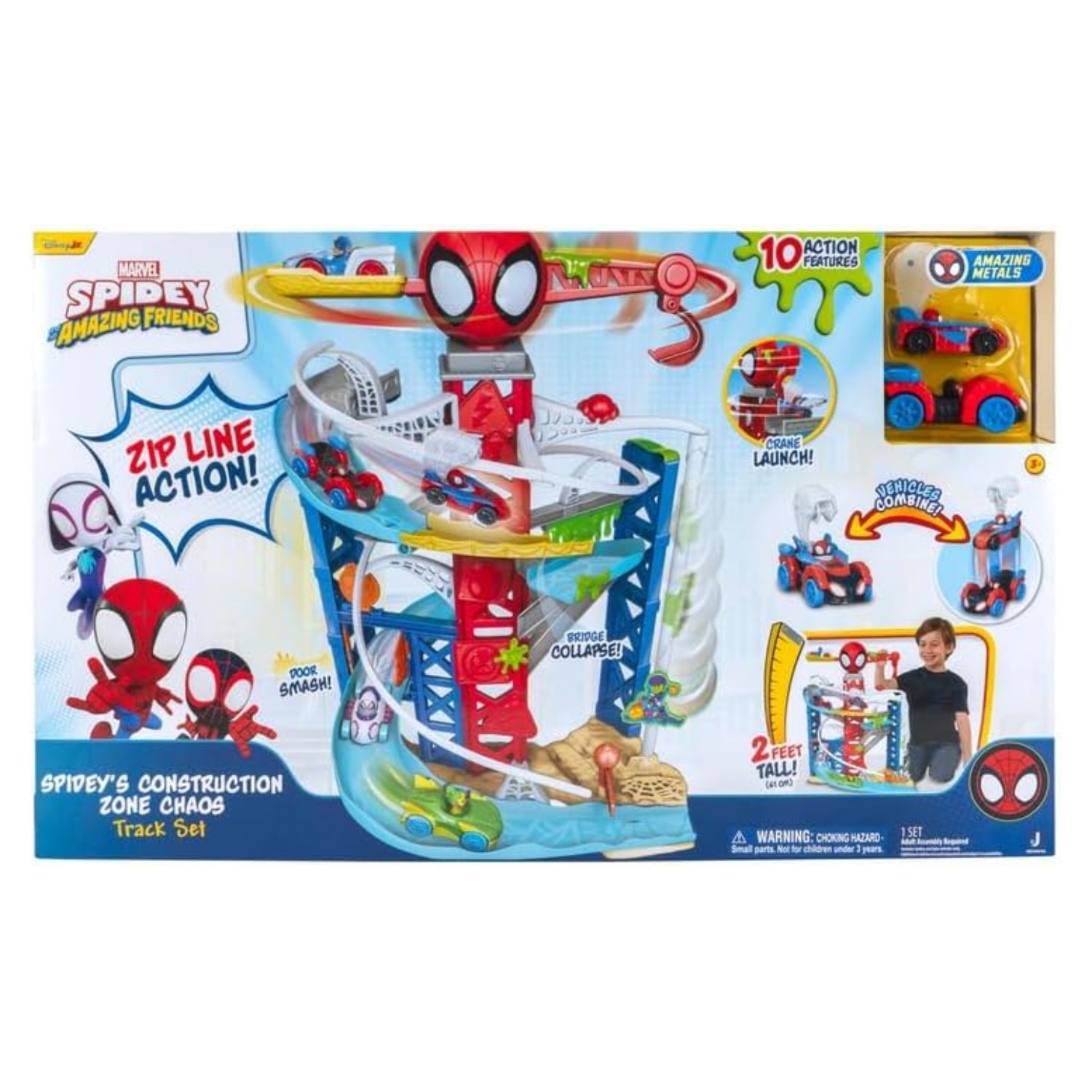 Spidey and His Amazing Friends Construction Zone Chaos Track Set New Toy