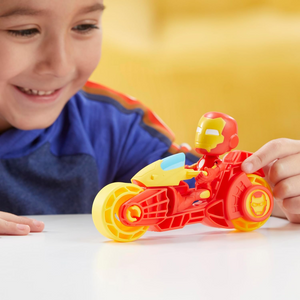 Spidey and Friends Iron Man Figure with Motorbike Toy 4" Preschool Set