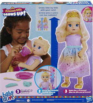 Baby Alive Princess Ellie Blonde Hair Grows Up Doll 18-Inch Growing Talking Baby