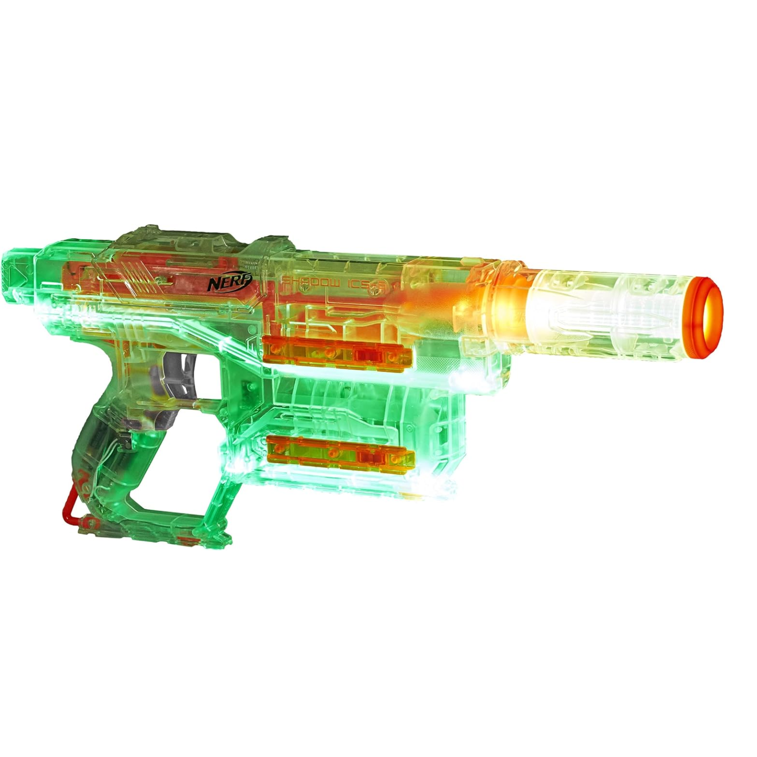 Nerf Modulus Ghost Ops Shadow ICS-6 Blaster Light Up Custom 6 Darts Ages 8 +