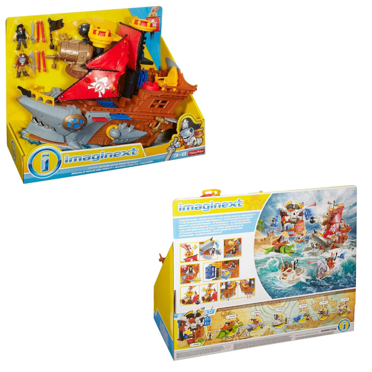 Fisher-Price Imaginext Shark Bite Pirate Ship Playset with Figure Kids Toy 3+
