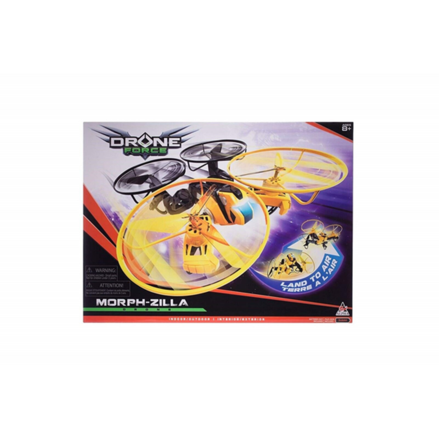 Drone Force Morph Zilla Land Air Plane 8+ Toy Play Helicopter 2.4G IR RC Gift