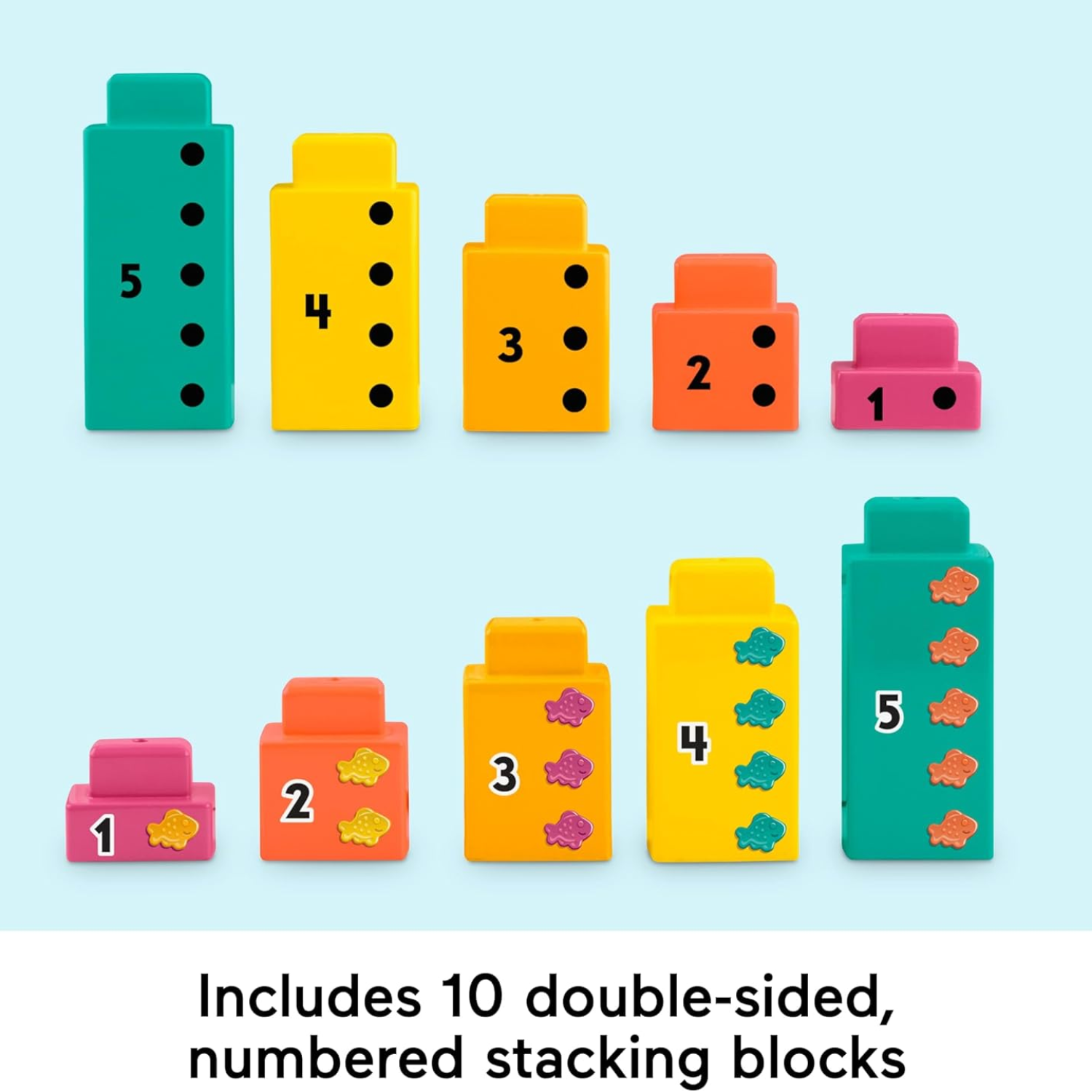 Fisher-Price Adding Alligator Counting Activity Preschool Learning Toy 10 Block