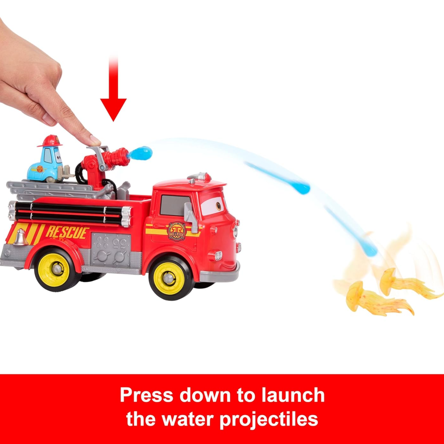 Pixar Cars Firetruck Red & Guido Playset with Flame Targets Water Projectiles 3+
