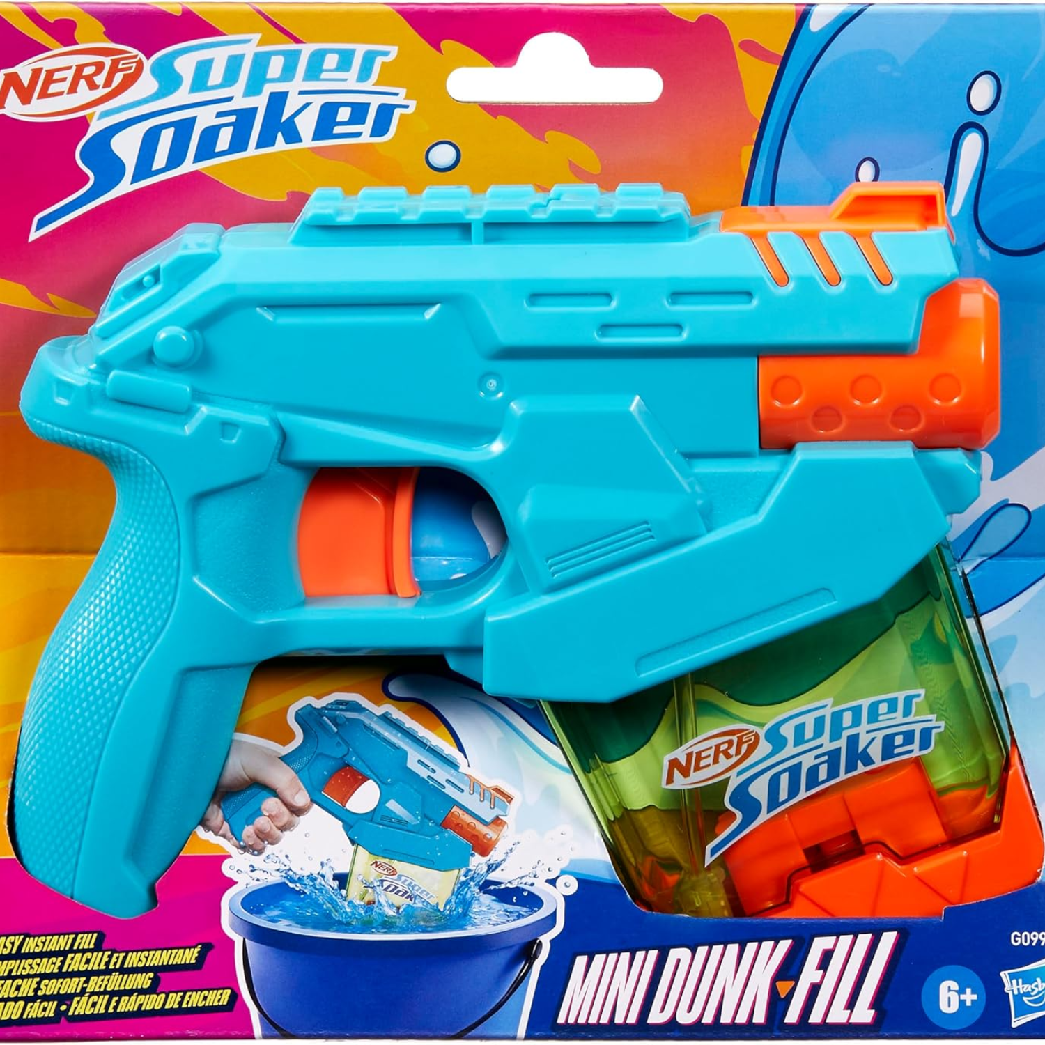 Nerf Super Soaker Mini Dunk Fill Water Blaster Instant Fill Tank Outdoor Toy 6+