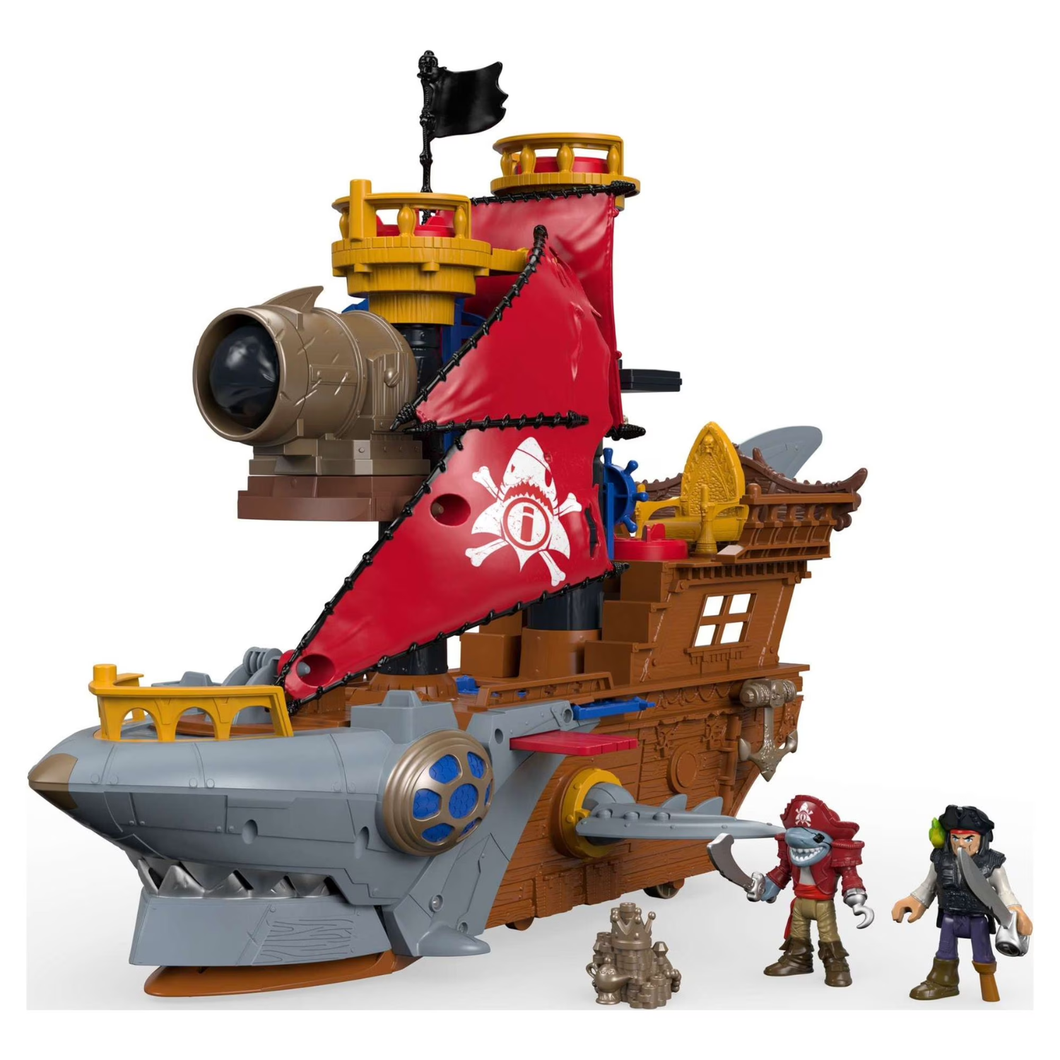 Fisher-Price Imaginext Shark Bite Pirate Ship Playset with Figure Kids Toy 3+