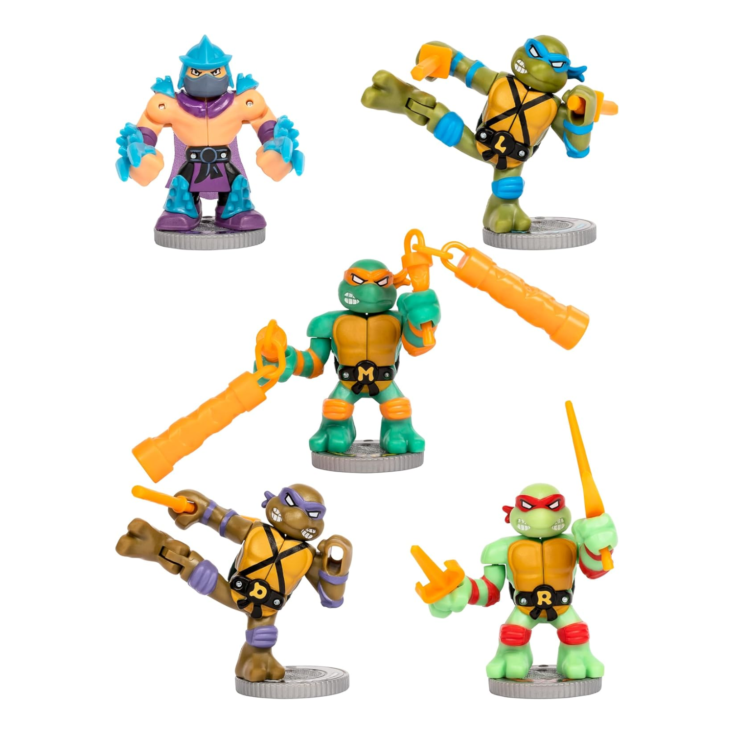 Akedo TMNT Battle Pack 5 Mini Warriors Donatello Leonardo Raph Mike Shredder Toy