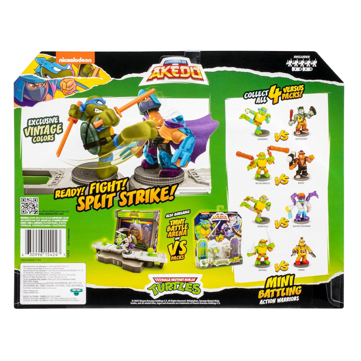 Akedo TMNT Battle Pack 5 Mini Warriors Donatello Leonardo Raph Mike Shredder Toy