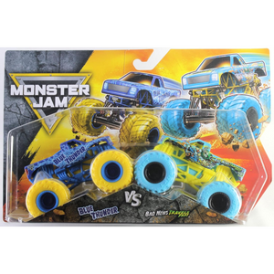 Monster Jam 2-Pack Truck Blue Thunder vs Bad News Travels Fast New Toy Race