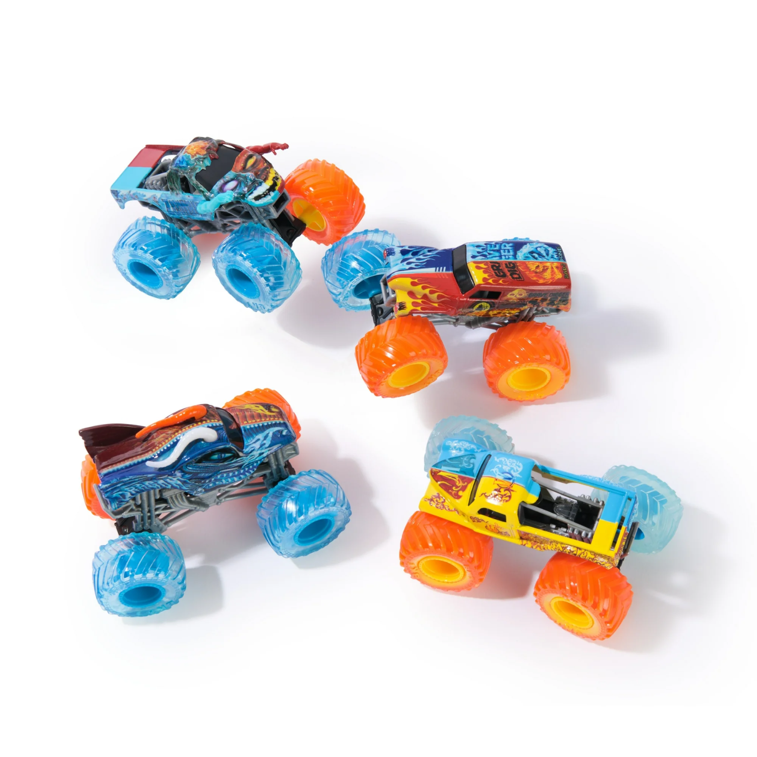 Monster Jam Fire And Ice Dragon And Zombie 1 64 Scale Trucks Ages 3 +