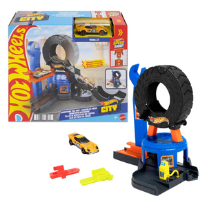 Hot Wheels City Track Downtown Tire Shop Playset New Toy