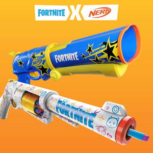 NERF Fortnite Frenz 4 Ever Blaster with 6 Elite Darts Drum Kids Toy Game Gift
