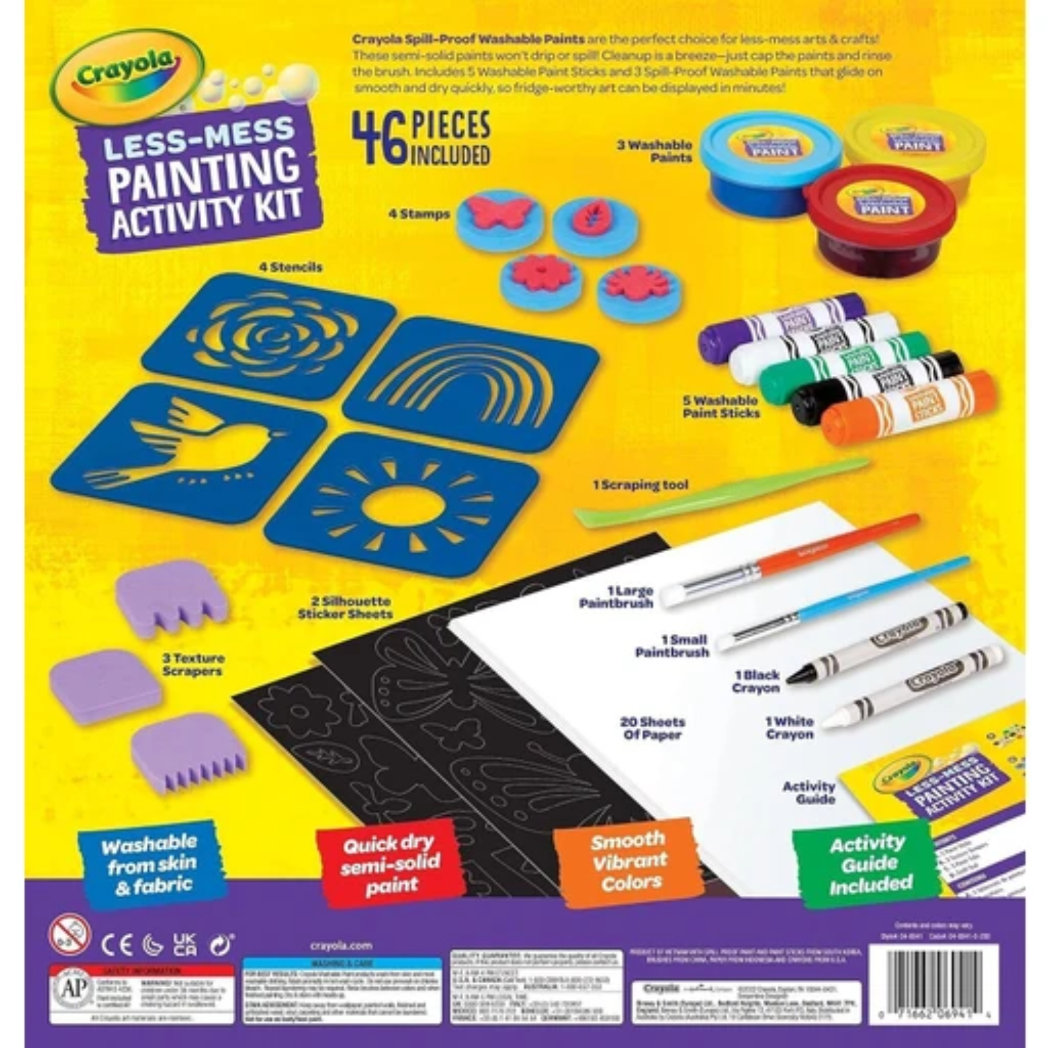 Crayola Less Mess Painting Activity Kit 5 Activities Washable Spill Proof Make