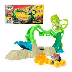Monster Jam Mini Jams Cobra Crazy Escape Motorised Playset Loop Track 2 Trucks