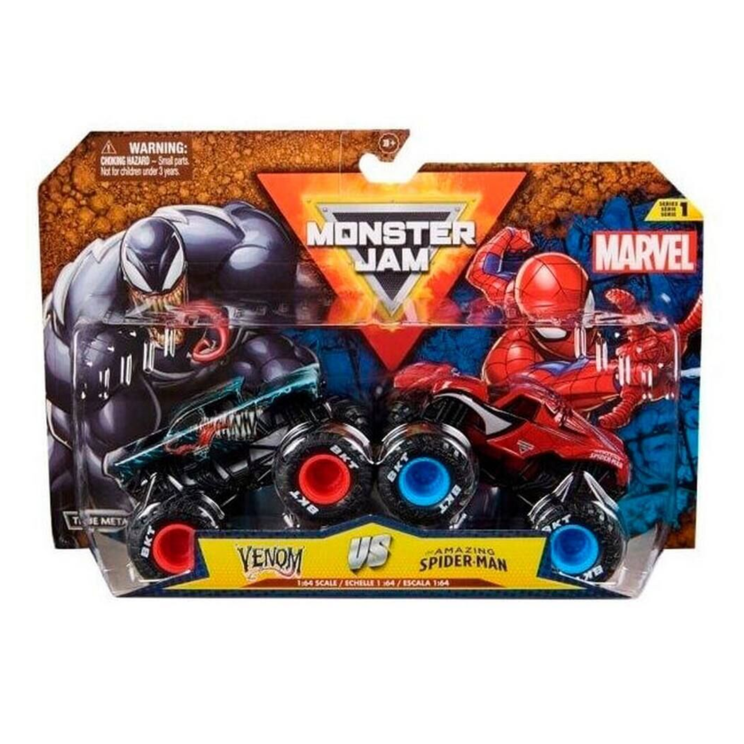 Monster Jam Series 4 Diecast Truck 2 Pack Venom vs Spider Man Battle Ages 3 Plus