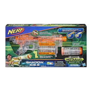 Nerf Modulus Ghost Ops Shadow ICS-6 Blaster Light Up Custom 6 Darts Ages 8 +