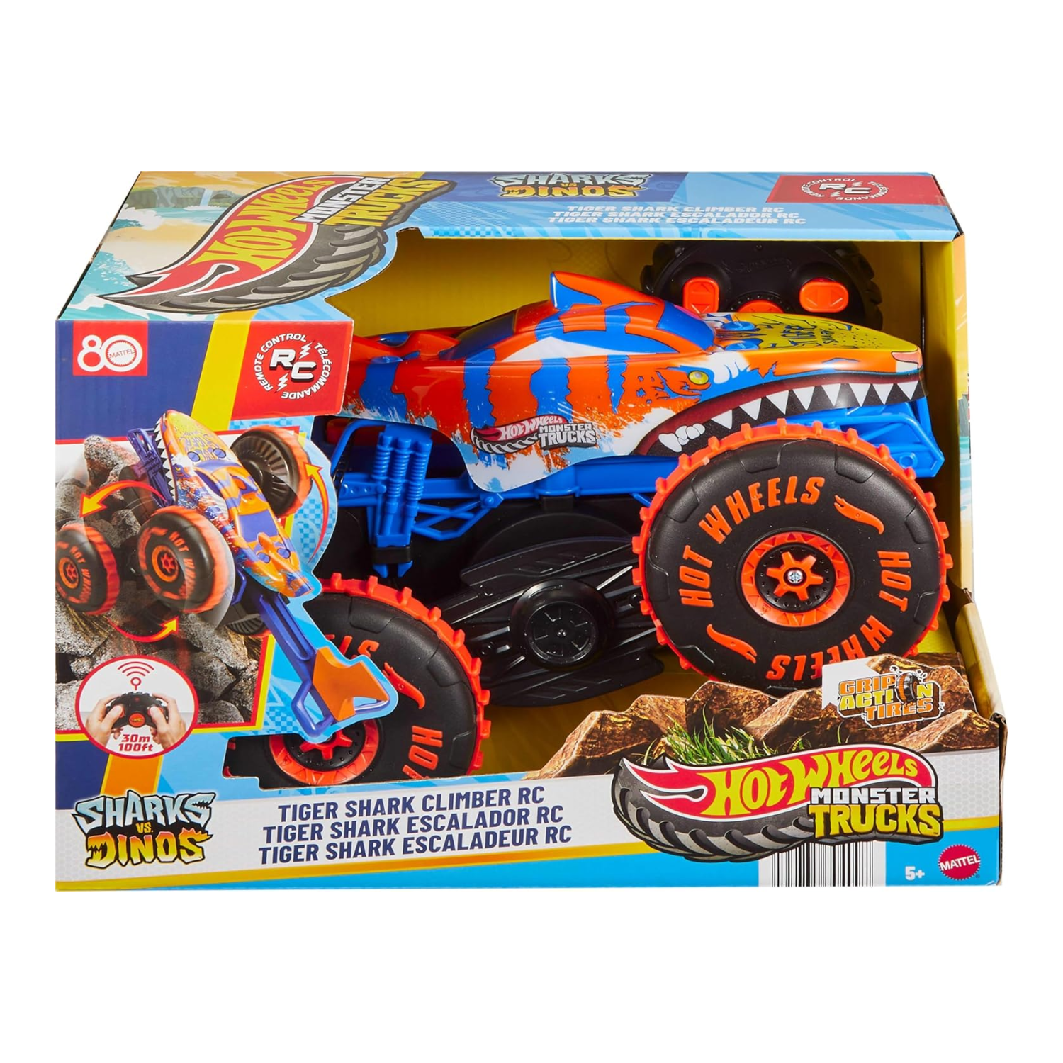 Hot Wheels Monster Trucks RC Tiger Shark Climber Large Scale Remote Control Toy