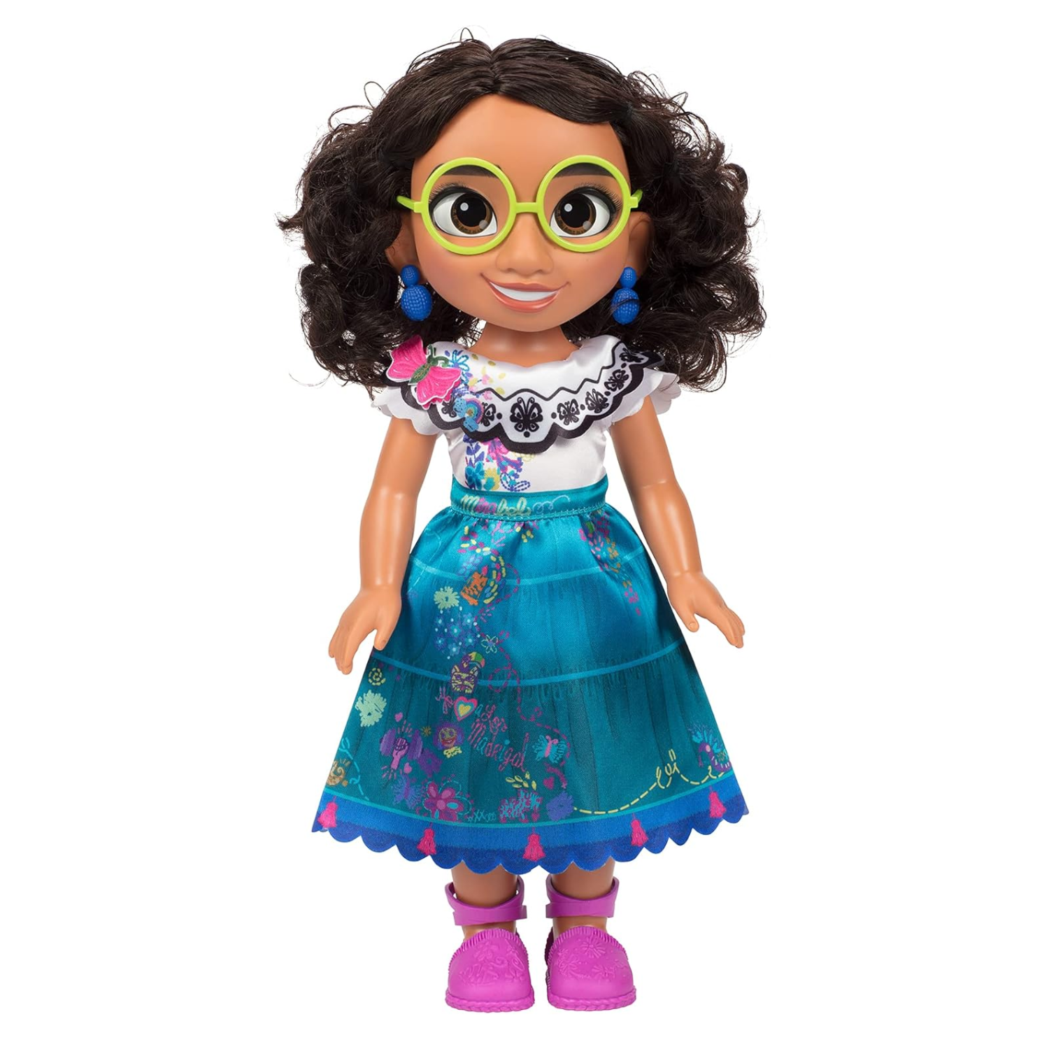 Disney Encanto Mirabel 14-Inch Fashion Doll Curly Hair Dress Glasses 3+ Play