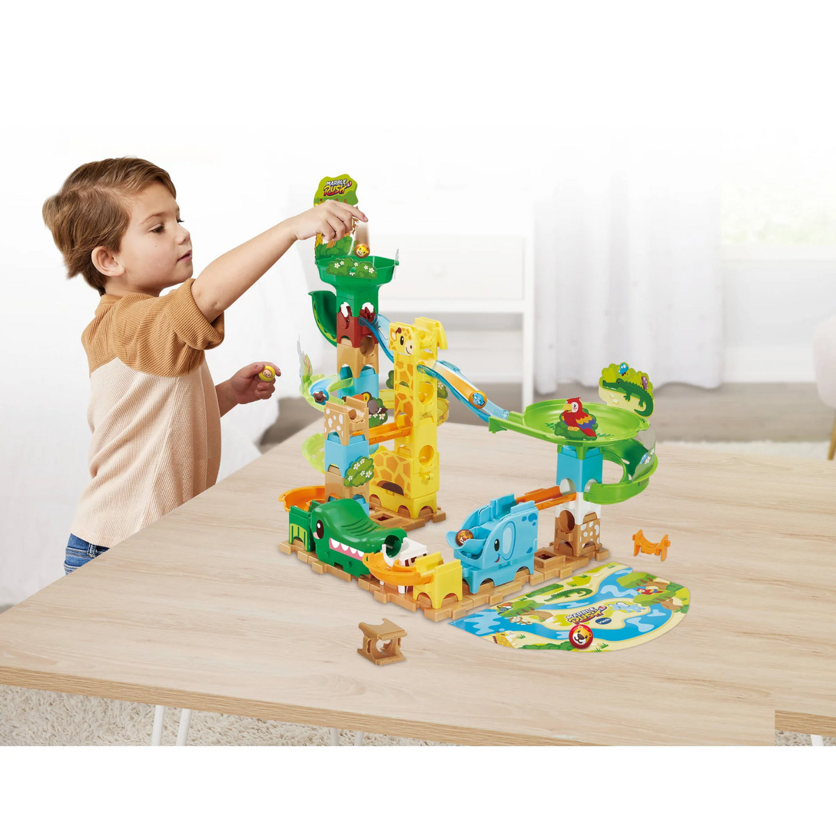 VTech Marble Rush Junior Animal Safari Slide Ages 3+ New Toy Elephant Giraffe