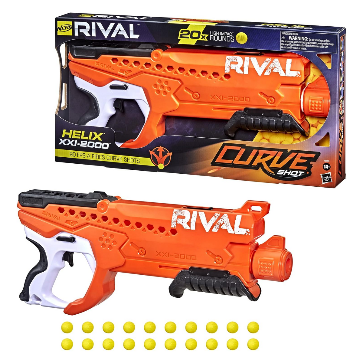 Nerf Rival Curve Shot Helix XXI-2000 Blaster New Toy With 12 Rounds