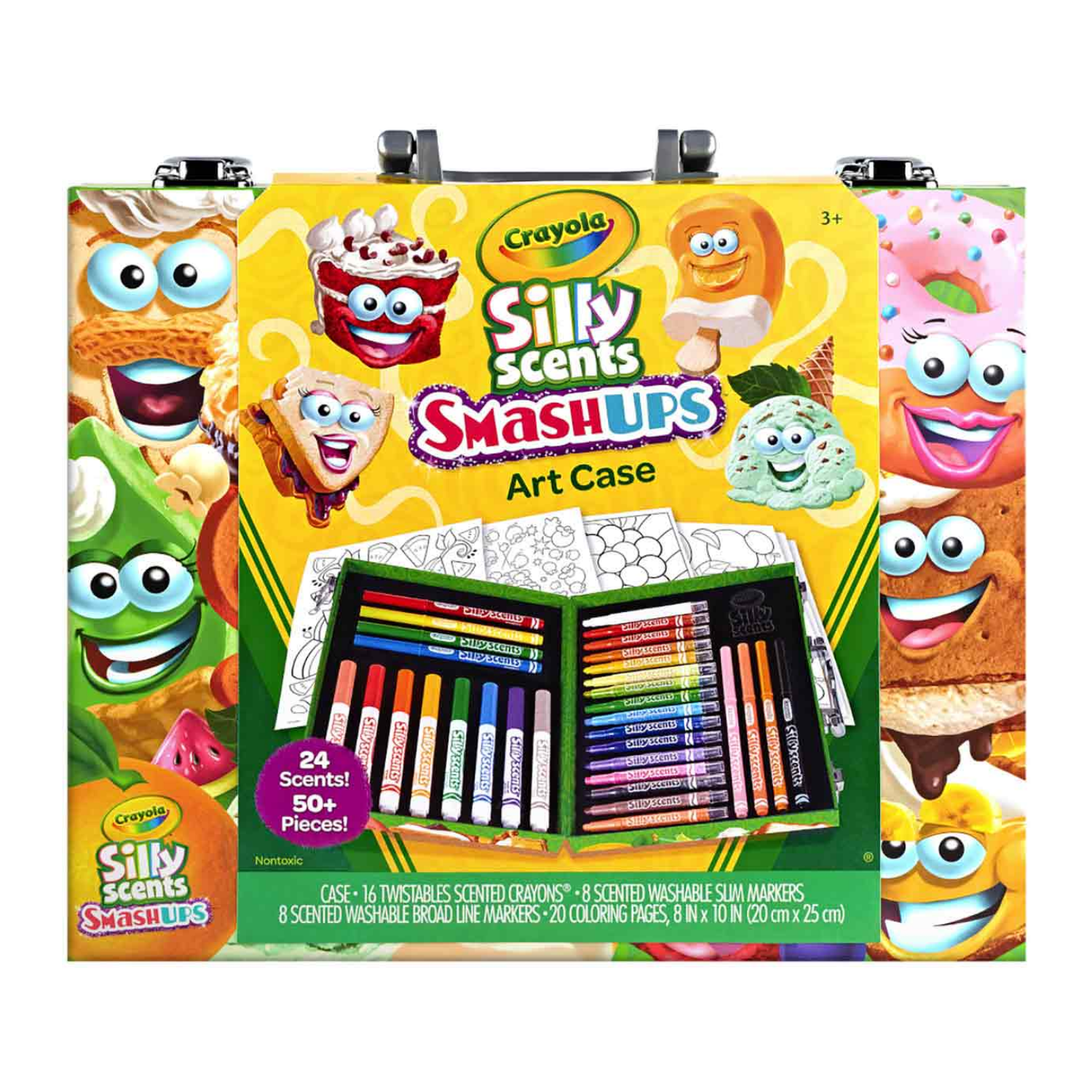 Crayola Silly Scents Mini Art Case Kit Scented Markers Crayons for Kids Ages 4+