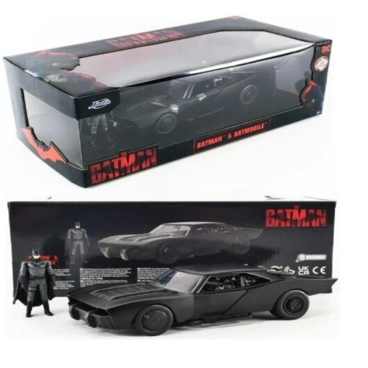Batmobile with Batman Metal Figure Toy 1:24 Scale Hollywood Ride Race Car Play