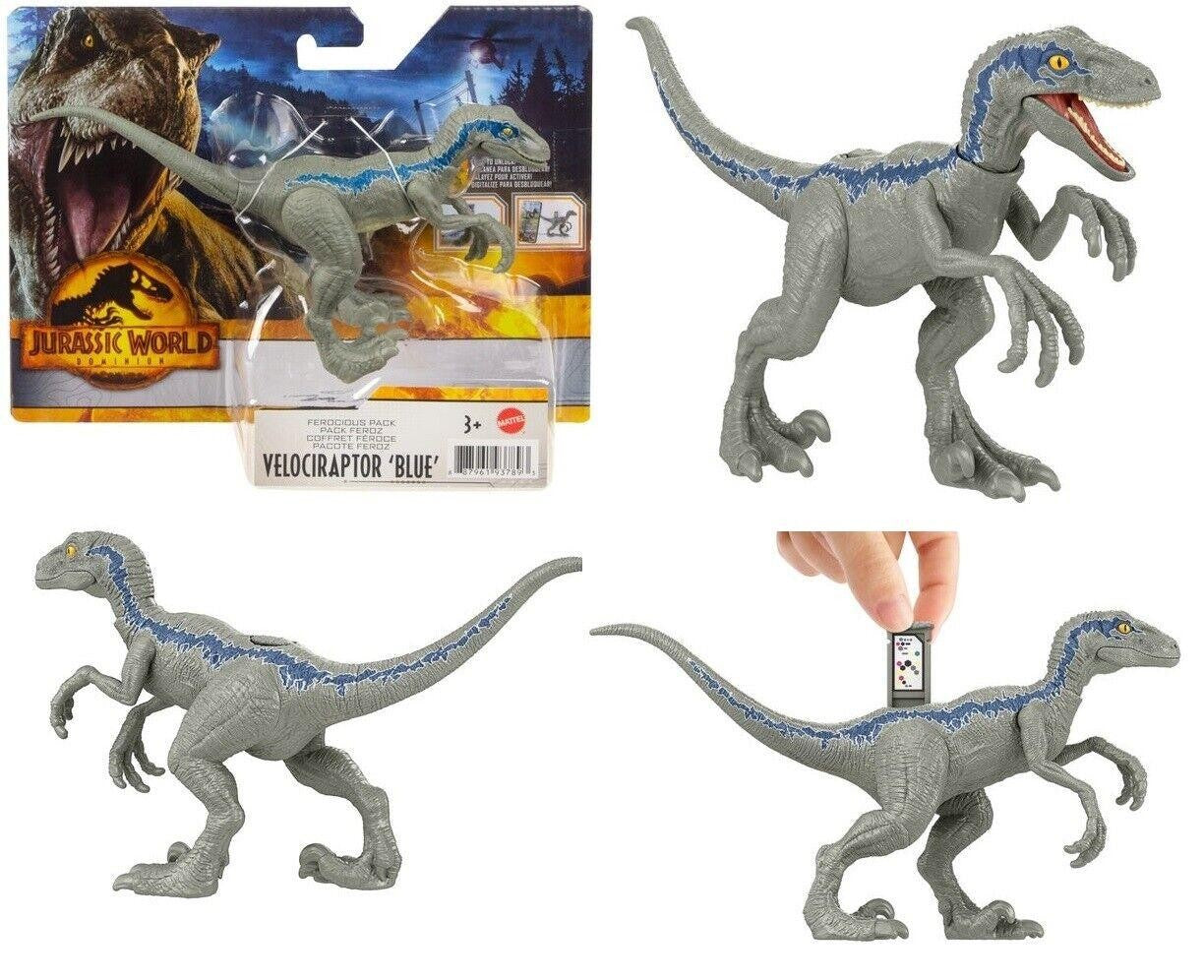 Jurassic World Dominion Ferocious Pack Velocirator Blue Action for Ages 3+