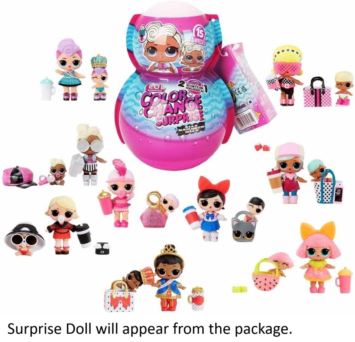 L.O.L. Surprise 2-in-1 Me & My Lil Sis Colour Change Doll Set Assortment Play