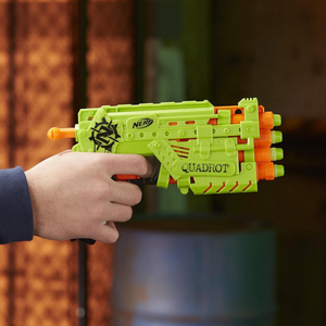 Nerf Zombie Strike Quadrot Blaster Set with 4 Darts Compact 4-Shot Foam Gun Toy
