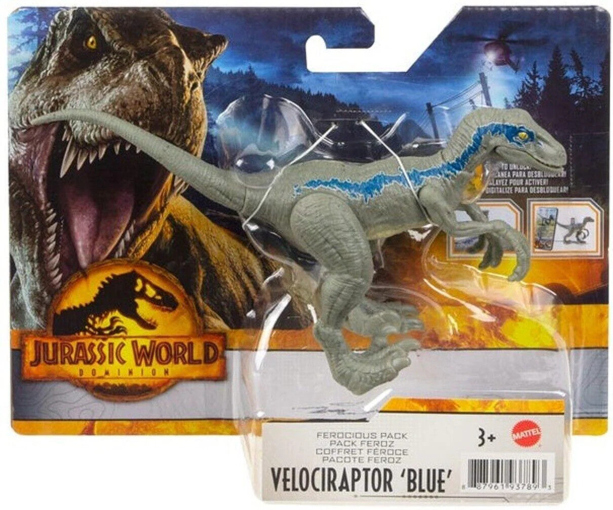 Jurassic World Dominion Ferocious Pack Velocirator Blue Action for Ages 3+