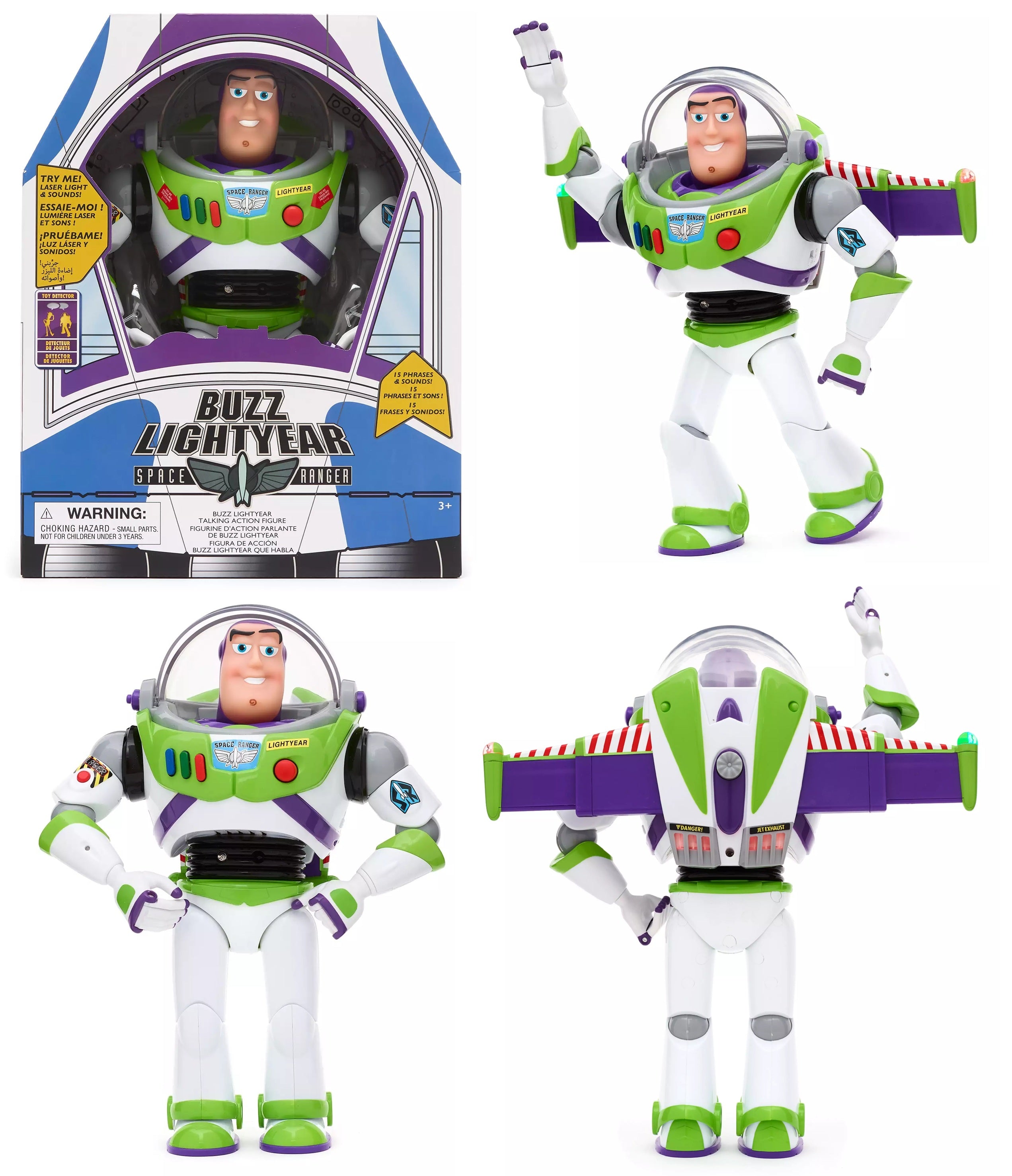 Toy Story Buzz Lightyear 15 Phrases Interactive Talking Action Figure Ages 3+