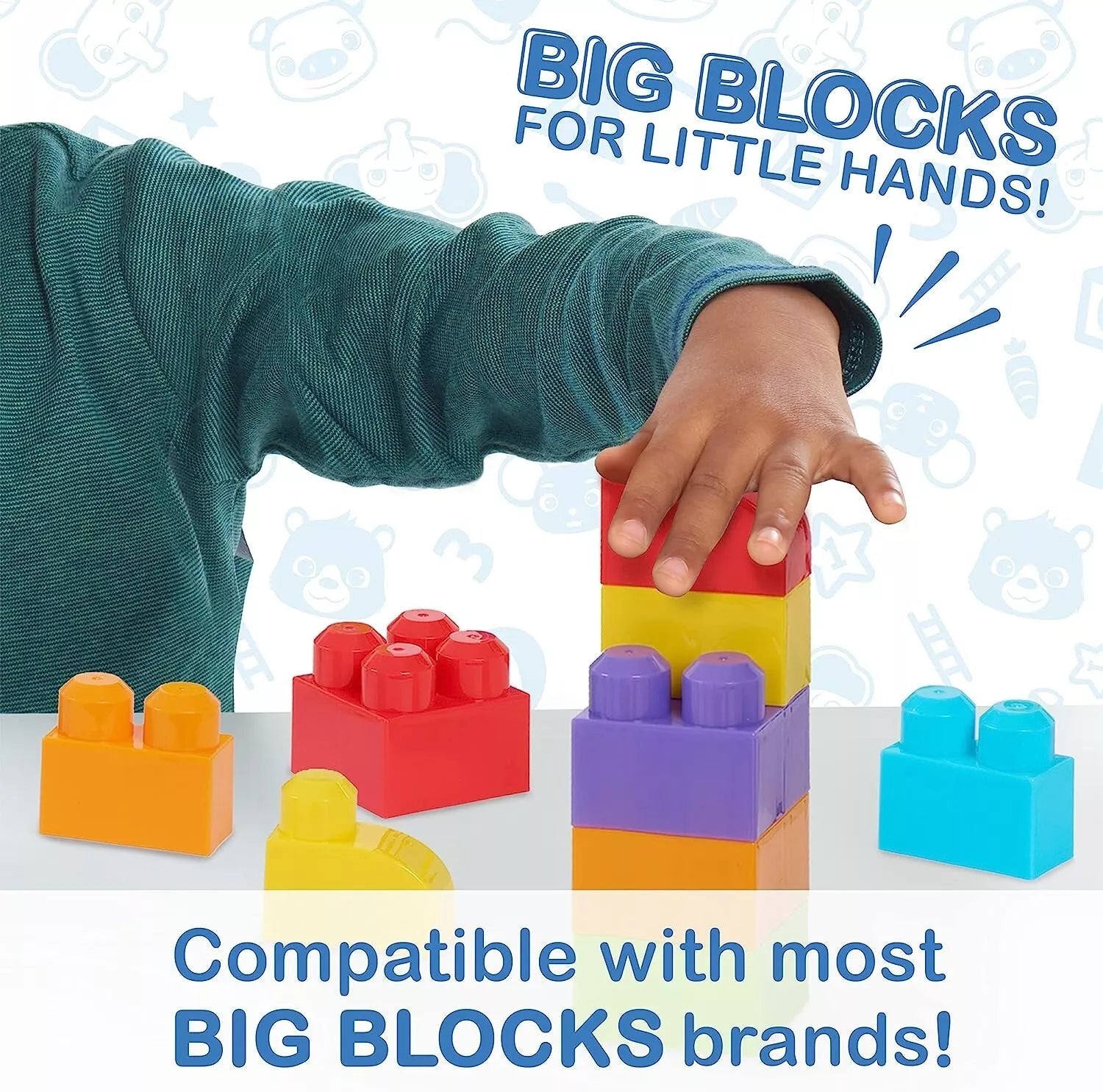 CoComelon Stacking Train 40 Piece Large Building Block Set Includes JJ TomTom