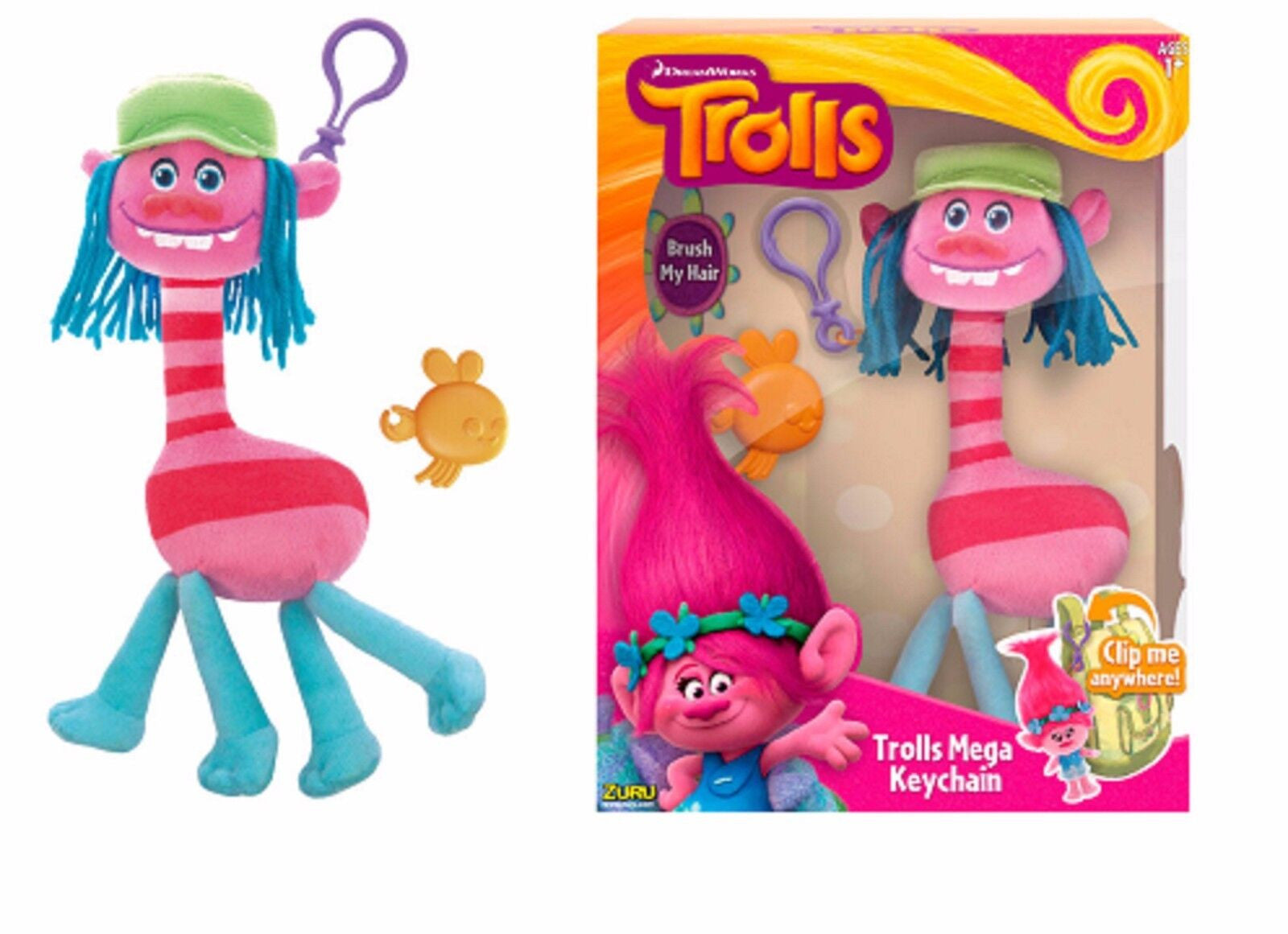 DreamWorks Trolls Mega Soft Toy Keychain 3+ Cooper Plush Toy