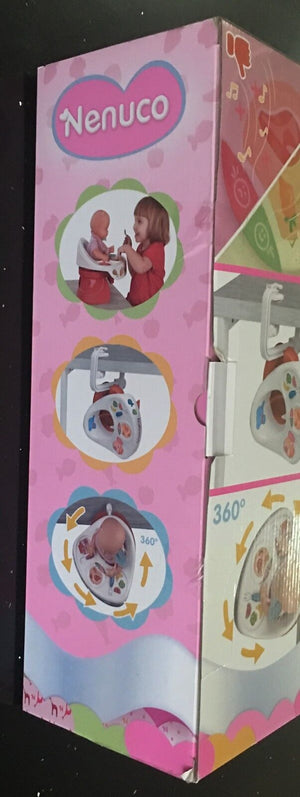 Nenuco Highchair Eat Baby Doll Ages 3+ Toy Girls High Chair Bath Food Highchair
