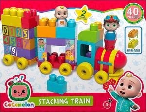 CoComelon Stacking Train 40 Piece Large Building Block Set Includes JJ TomTom