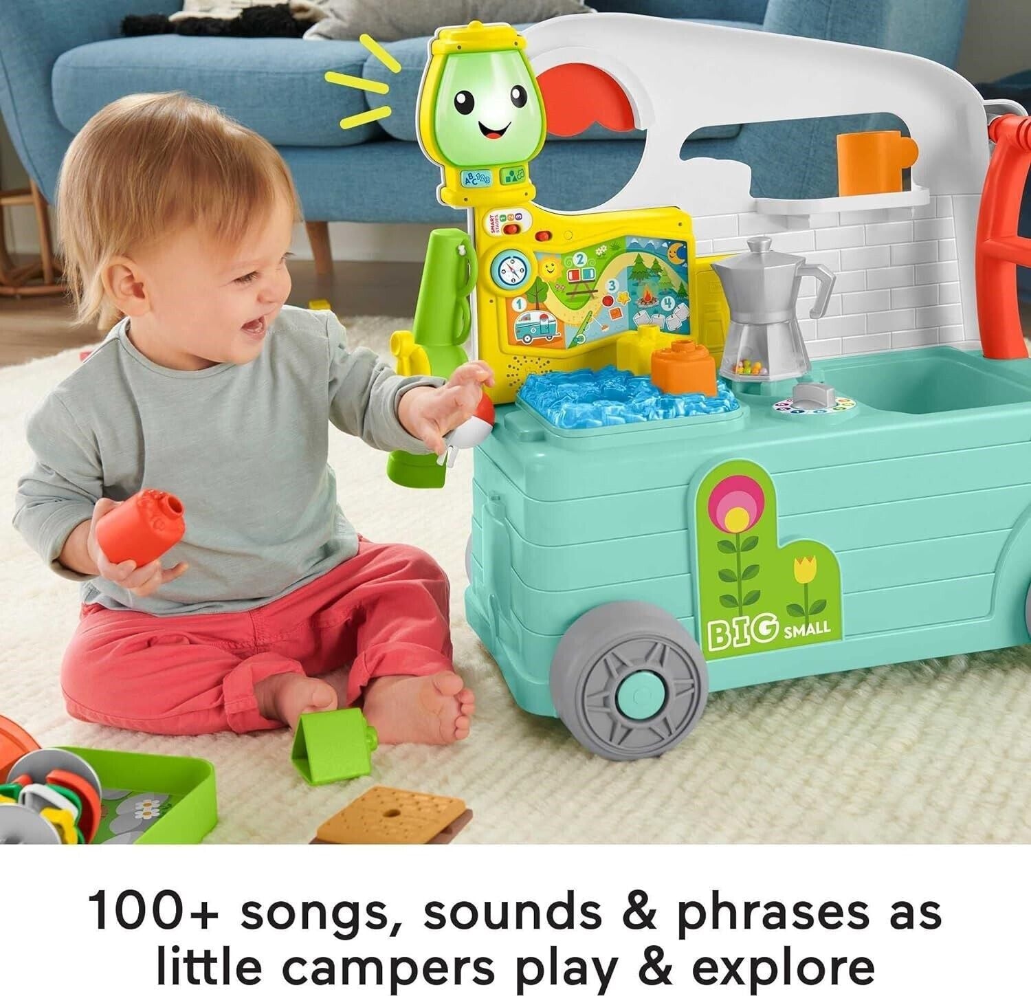 Fisher-Price Laugh & Learn 3-in-1 Camper Push Along Baby Walker Activity Center