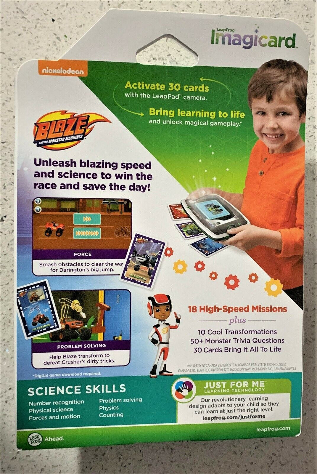 LeapFrog Blaze Monster Machines Imagicard Learning Game Ages 3+ Toy