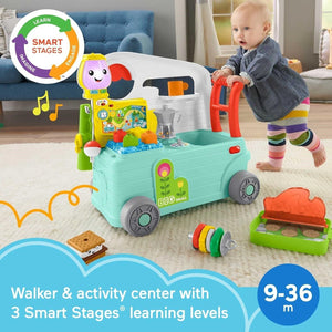 Fisher-Price Laugh & Learn 3-in-1 Camper Push Along Baby Walker Activity Center