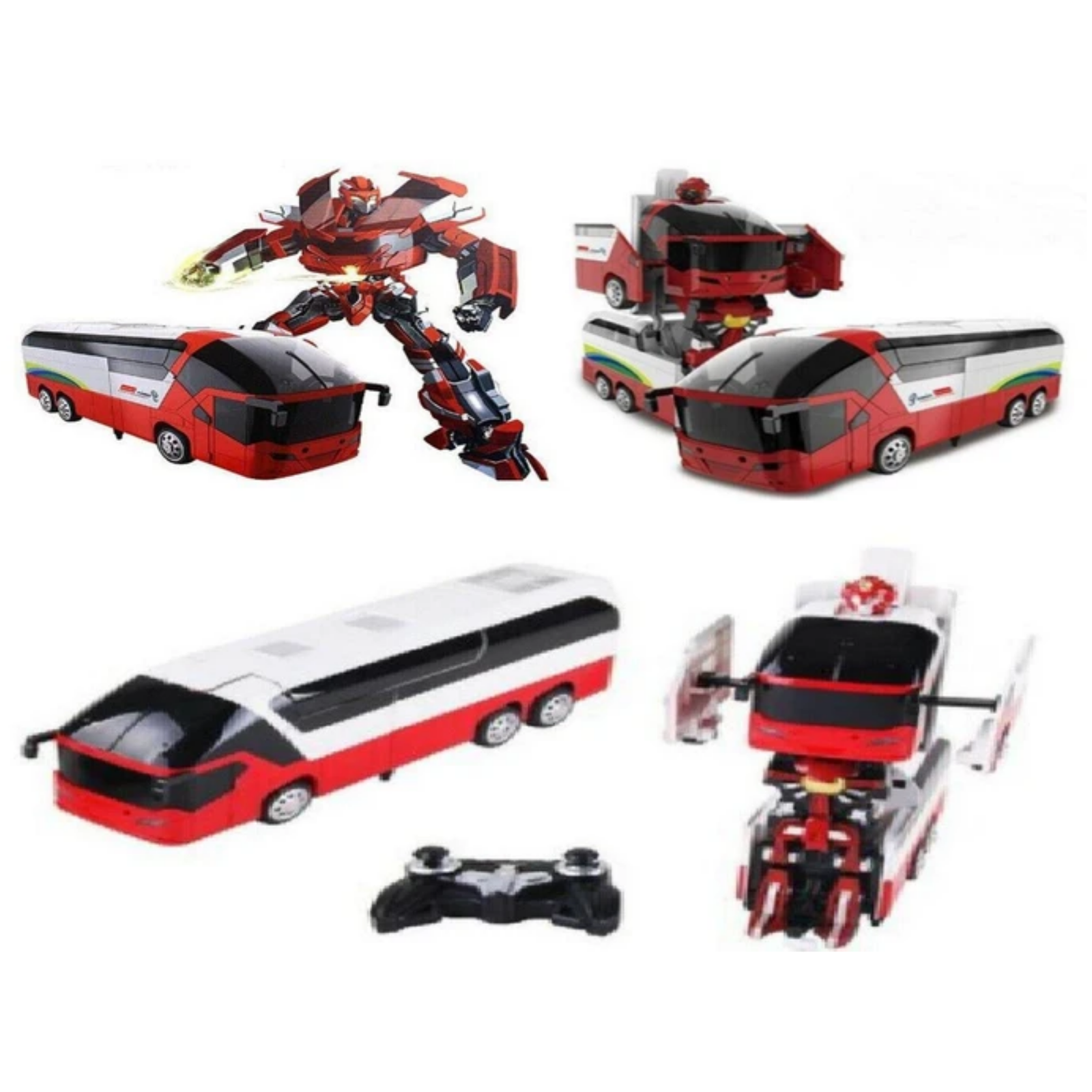 MZ Transforming Toy Bus 2372P RC IR Remote Control Robot Car Race Racing Robot