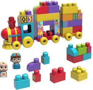 CoComelon Stacking Train 40 Piece Large Building Block Set Includes JJ TomTom