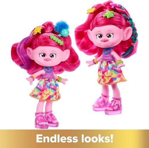 Mattel DreamWorks Trolls Queen Poppy Doll 15+ Accessories Glitter Comb