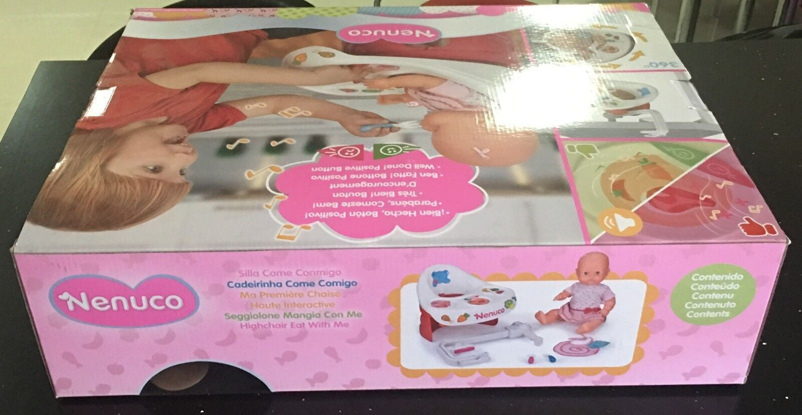 Nenuco Highchair Eat Baby Doll Ages 3+ Toy Girls High Chair Bath Food Highchair
