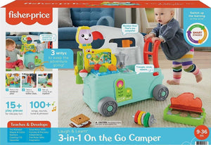 Fisher-Price Laugh & Learn 3-in-1 Camper Push Along Baby Walker Activity Center