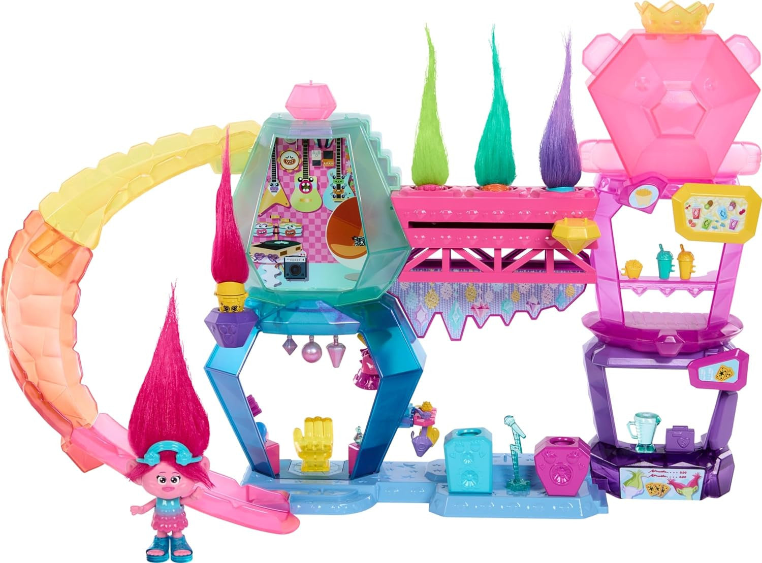 DreamWorks Trolls Band Together Toys Mount Rageous Playset Queen Poppy Doll Play