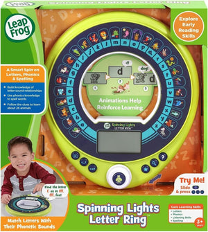 Leapfrog Spinning Lights Letter Ring Preschool School Learning Animals Spelling